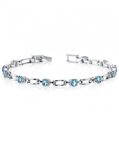London Blue Topaz Bracelet Sterling Silver Rhodium Nickel Finish 3.00 Carats Chic Design - CO1141DNNGH