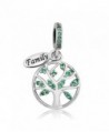 LovelyCharms Family Tree of Life Charm Green Dangle Bead Fits European Bracelets Pendants - C1187Q076WS
