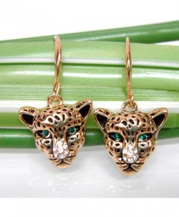 Navachi Cheetah Leopard Crystal Earrings in Women's Drop & Dangle Earrings