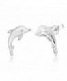 Sterling Silver CZ Dolphin Stud Earrings - CZ11FVSRE9D