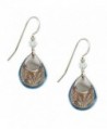 Silver Forest Silvertone and Blue Enamel Teardrop Layered Dangle Earrings - C511OEEJ1C3