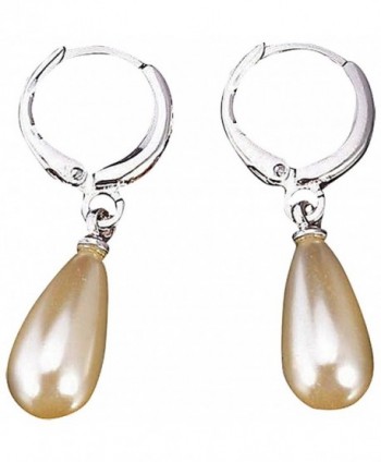 Chico- Women's Classic 18K Gold / Platinum Plated Water Drop Pearl Imitation Drop Earrings - CK1223FC1MV