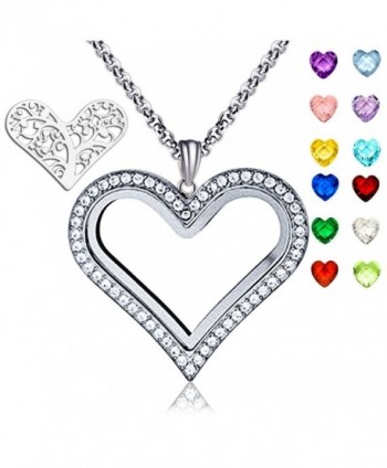 Family Floating Necklace Birthstones Include