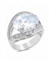 CHOOSE YOUR COLOR Sterling Silver Large Ring - White Simulated Cubic Zirconia - C012O37I2DH
