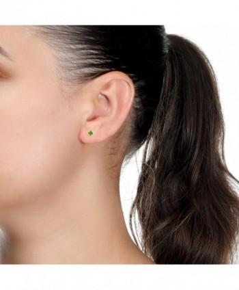 Round Peridot Yellow Birthstone Earrings