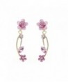 Glamorousky Pink Flower Shape Golden Earrings with Pink Austrian Element Crystals (831) - CK118SOE5SZ