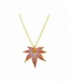 Gem Avenue Copper Plated Japanese Maple Real Leaf Pendant 1mm Rolo Chain Necklace (18" - 20" Available) - C4115PCR76Z