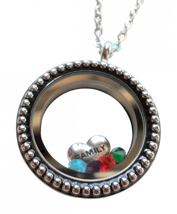 Stainless Floating Necklace Birthstone Crystals - CB12B0S45D5