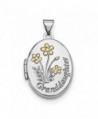 Sterling Silver w/ 14k Gold-plated 21mm Oval Granddaughter Locket - C312LHU6JQH