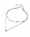 Susenstone Choker-Women Multilayer Choker Necklace-Love Heart Pendant Necklace Chain Jewelry - Silver - C7180GYLL0G
