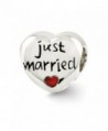 Sterling Silver and Enameled Just Married Heart Bead Charm - CM124GNY7MZ