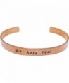Be Here Now Bracelet Hand Stamped Mantra Yoga Inspirational Intentional Jewelry 1/4" copper - CK17YQT6YGO