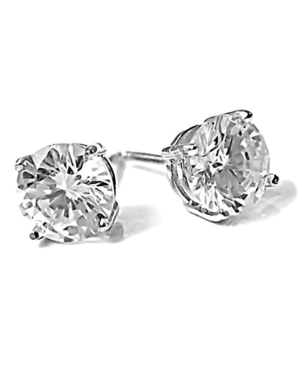 Candi: 10mm- 8.0ct Brilliant Cut Ice on Fire CZ Screw-Back Stud Earrings 925 Sterling Silver- 3123A - CM11GV0BEJ1