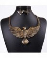 Winson Vintage Big Eagle Statement Collar Necklace Earring Jewelry Set - golden - C911OPR76P3