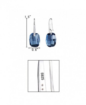 EleQueen Sterling Rectangle Earrings Swarovski in Women's Drop & Dangle Earrings