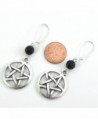 Pentacle Silver Earrings Pentagrams Crystals