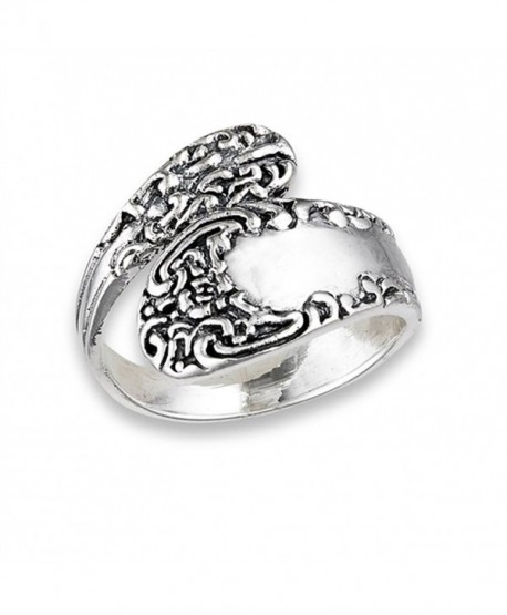 Vintage Celtic Knot Spoon Victorian Style Ring Sterling Silver Band Sizes 6-10 - CF182ZUUAKX