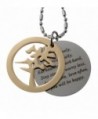R.H. Jewelry Stainless Steel Love Symbol and Inspirational Motivational Double Round Tag Pendant Necklace - CD11K9DMQBV