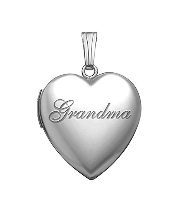 Sterling Silver "Grandma" Sweetheart Locket 3/4 Inch X 3/4 Inch - C8180OWYT2A