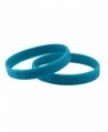 Teal Ribbon Silicone Bracelet (Raised Letter) Fundraiser 25-Pack - CT11DEDPZBL