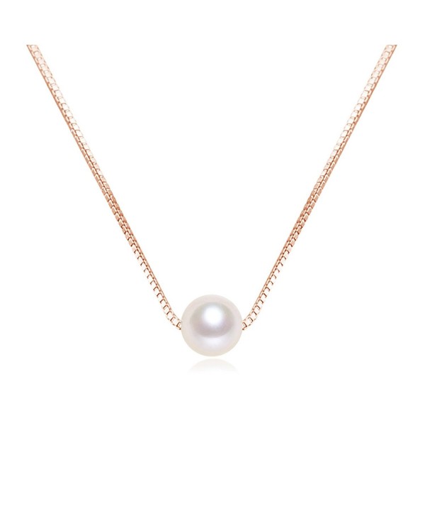 14 inch Pearl Choker Necklace 6mm Single White Freshwater Cultured AAAA Quality Pearl Necklace - CR189THG2R4