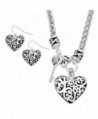 Rosemarie Collections Women's Key To My Heart Pendant Necklace Earrings Gift Set - CL11XKE0B8B