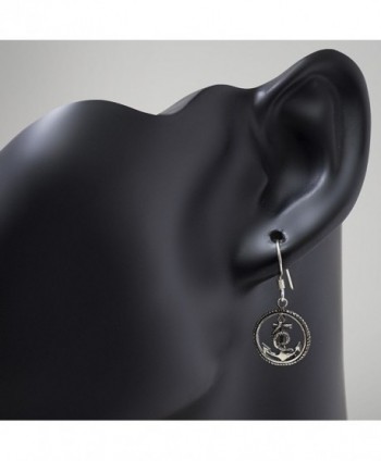 Stelring Silver Anchor Sailor Earrings in Women's Drop & Dangle Earrings