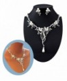 Pearl Crystal Branch Flower and Vine Necklace Set Fashion Jewelry Boxed (159) - CG18399ROZ3