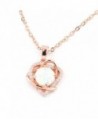 FC JORY White & Rose Gold GP Women Girl CZ Crystal Pendant Open Heart Created Opal Necklace - rose gold - CB188CA5O9D
