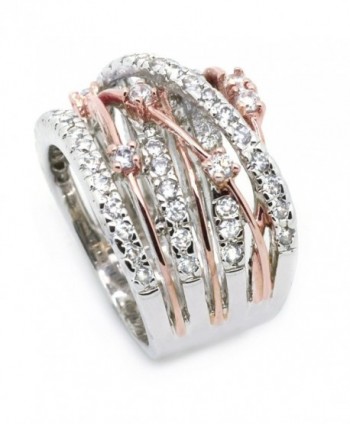 Sparkly Bride Statement Crossover Two tone in Women's Band Rings