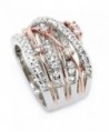 Sparkly Bride Statement Crossover Two tone in Women's Band Rings