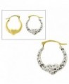 10KT Gold Hoops with Crystal Heart - CK119YM36HB