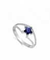 Simulated Sapphire Solitaire Sterling Silver