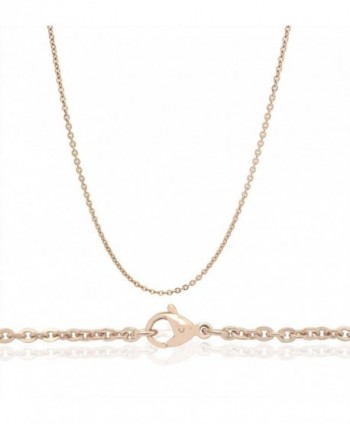 Chelsea Jewelry Basic Collections 22" 18K Rose Gold Flat Cable Chain Necklace - CF12I331TIT