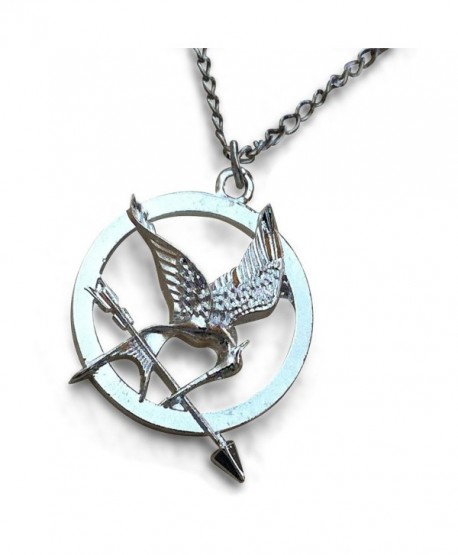 HG Silver Tone Katniss Mocking Bird Pendant Necklace - CN11U1EH3DJ