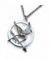 HG Silver Tone Katniss Mocking Bird Pendant Necklace - CN11U1EH3DJ