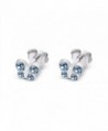 Sterling Aquamarine Crystal Butterfly Earrings in Women's Stud Earrings