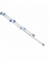 6mm Blue Color with .925 Sterling Silver Anklet- Bracelet. 7-8-9-10-11-12-13" - C8122ZFMQLP