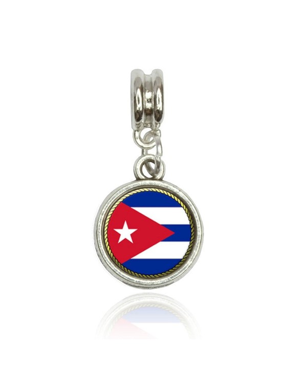 Flag of Cuba Euro European Italian Style Bracelet Bead Charm - C011L4T0AQ1