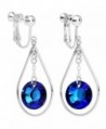 Body Candy Handcrafted Silver Plated Post Blue Drop Clip On Earrings Created with Swarovski Crystals - C612DKZXK1T