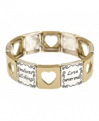 Corinthians 13 Scripture Engraved Bracelet in Women's Stretch Bracelets