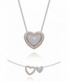 Fancydeli Rose Gold Plated Women Heart in Heart Pendant Necklace for mother women - CC12CD31KR5