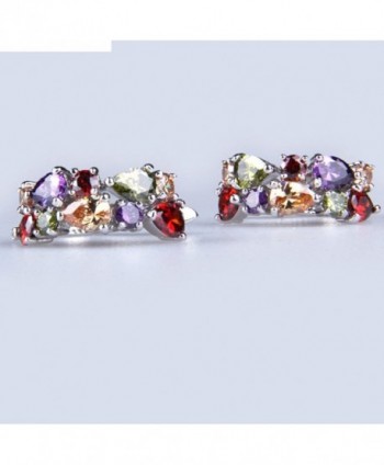 YAZILIND Dazzling Colorful Flawless Zirconia in Women's Hoop Earrings