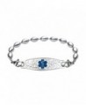 Divoti Custom Engraved Beautiful Olive Medical Alert Bracelet -Rice Bead Stainless -Deep Blue - CT12N81K8WF