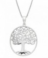 Sterling Silver Tree of Life Necklace Pendant with 18" Box Chain - CH119FNA9D7