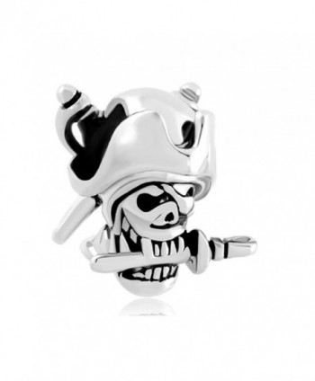 CandyCharms Halloween Skull Charm Pirates Of The Caribbean Captain Jack bead For Bracelet - C017YYZSLU4