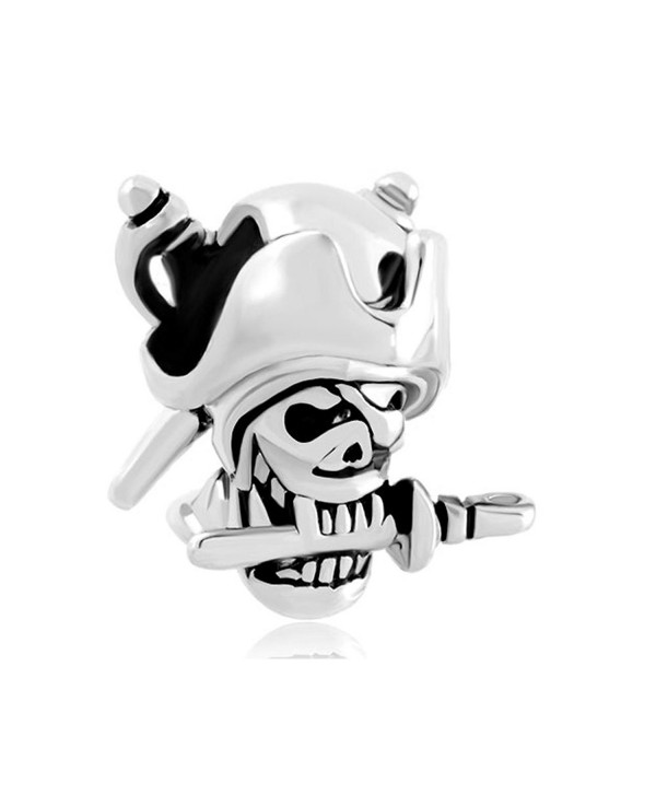 CandyCharms Halloween Skull Charm Pirates Of The Caribbean Captain Jack bead For Bracelet - C017YYZSLU4