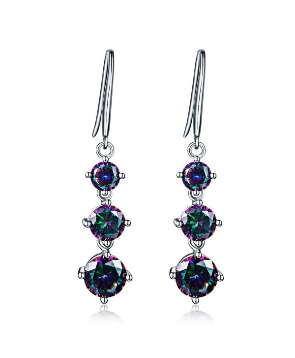 Aurora Tears Elegant Butterfly Stud Earrings Crystal Gift for Women Girls - Rainbow - CJ1832C0LKQ