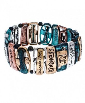 PammyJ Tri Tone Inspirational Stretch Bracelet