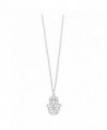 Boma Sterling Silver Hamsa Hand Necklace- 18 Inches - CT12BXADNOV